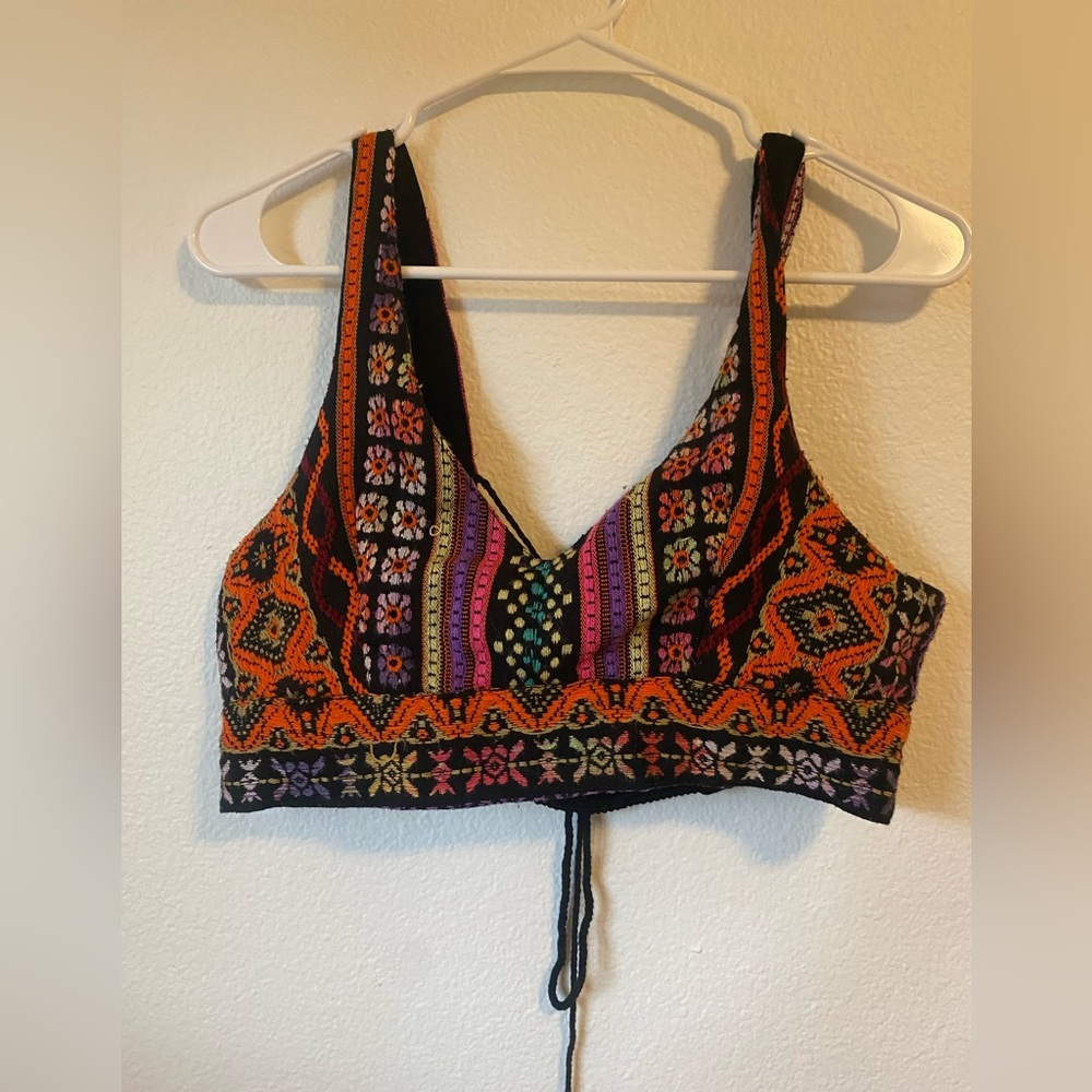 Vibrant Multicolor Embroidered Crop Top